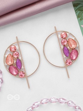 The Half Moon- Golden Embellished Earrings