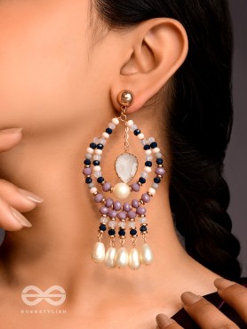 The Grey Skies- Golden Pearl Earrings 