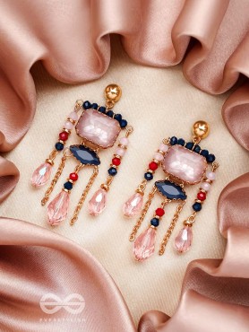 The Rose Petals- Golden Embellished Earrings