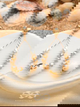 The 'Sea'nic Beauty - Golden Embellished Earrings