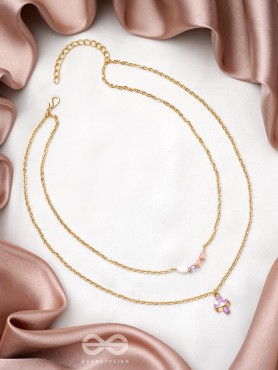 Double The Charm- Golden Layered Necklace With Anti-Tarnish Coating 