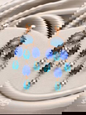 The Indigo Dreams- Golden Embellished Earrings