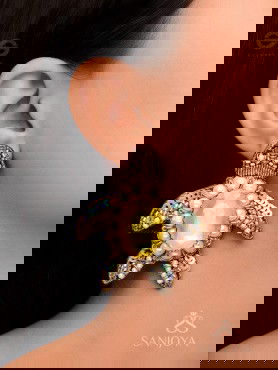 Kamatha- The Turtle Pair- Pearls, Stones & Sequins Embroidered Earrings