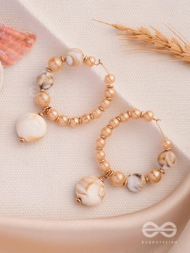 THE HEART-BEACH - GOLDEN EMBELLISHED HOOPS