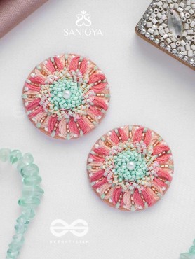 Priyasha - The Beloved Desire - Resham, Cutdana And Beads Hand Embroidered Earrings