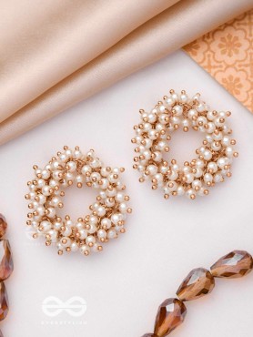THE MOONLIT BLOOMS - GOLDEN PEARL STUDS