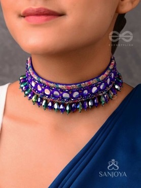 Edhas - The Luminous Radiance - Mirror, Beads And Cutdana Hand Embroidered Neckpiece