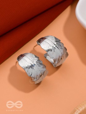 LEAF OF FAITH - STATEMENT SILVER EARRINGS