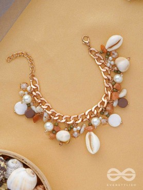 Shellacious Charm - Statement Golden Embellished Bracelet
