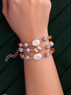 THE GLIMMERING LAVENDERS - ELEGANT MULTILAYERED BRACELET