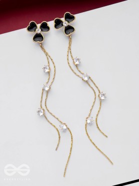 BLOOMIN' MIDNIGHT - GOLDEN EMBELLISHED EARRINGS