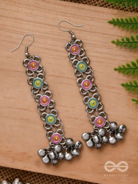 Mystic Treasures - Enamelled Oxidised Earrings