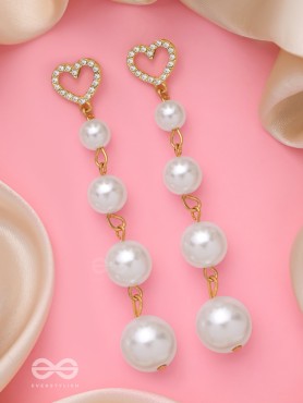 THE DRIPPIN HEARTS - GOLDEN EMBELLISHED EARRINGS