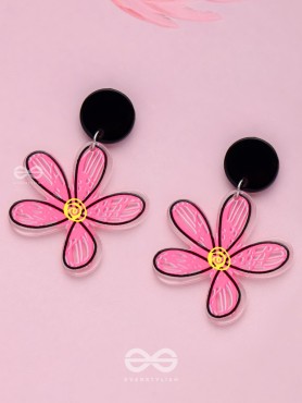 LITTLE ARTIST LILY - CASUAL ACRYLIC EARRINGS (PINK)