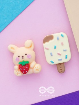 SCOOP 'N SNUGGLE - MISMATCHED ACRYLIC STUD EARRINGS