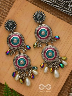 Splash Of Spectrum - Statement Oxidised Earrings