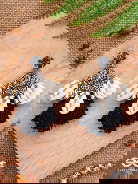 Midnight Swirls - Oxidised Earrings