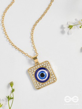 Gaze Of Magic - Golden Embellished Pendant With Anti-Tarnish Coating