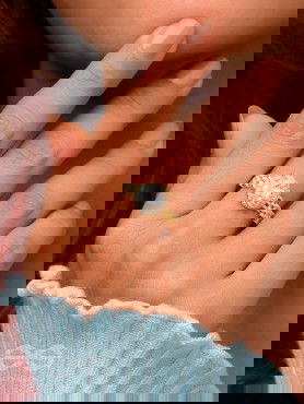 The Radiant Rhinestone - Golden Cubic Zirconia Ring 