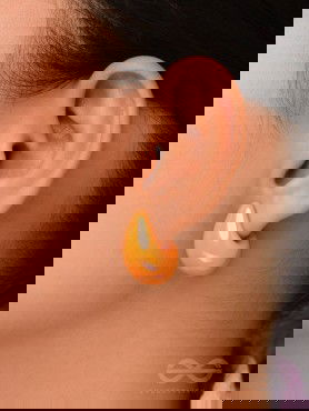 Shining Crescents - Holographic Acrylic Earrings (Orange)