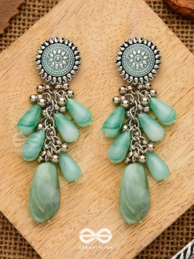 The Misty Drops - Enamelled Oxidised Earrings