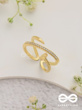 The Medusa'S Crown - Cubic Zirconia Golden Ring (Adjustable)