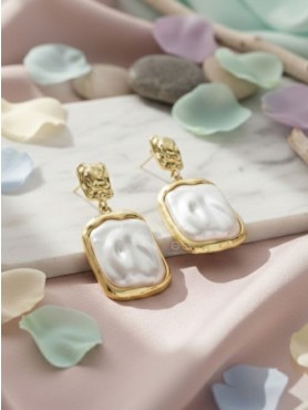 Liquid Gold- Modern Framed Earrings