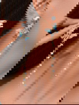 Serene Seabreeze - Dangling butterfly aqua earrings 