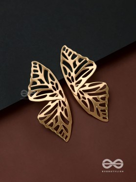 Sunshine waltz - Butterfly platinum finish earrings 