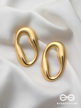 LOOPS OF GLAMOUR - GOLDEN TWISTED HOOP EARRINGS