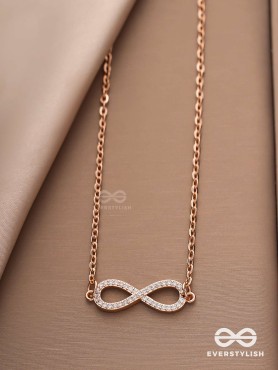 TO INFINITY AND BEYOND – CUBIC ZIRCONIA PENDANT NECKLACE WITH ANTI-TARNISH COATING