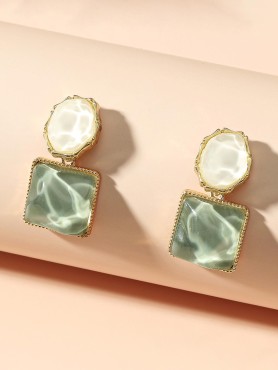 LIME TWIST-  LAYFUL COLORBLOCK EARRINGS