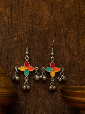 CARNIVAL BLOOM – MULTICOLOR FLORAL EARRINGS 