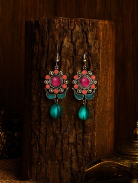 BLOOM BURST – RED ENAMEL FLOWER EARRING