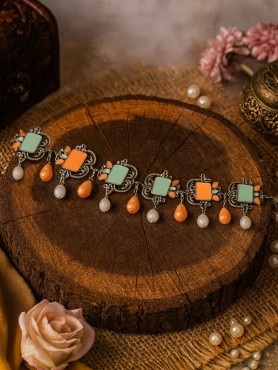 SUMMER SERENITY - ENAMELLED OXIDISED NECKLACE