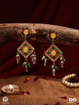 JALRANG – VIBRANT ENAMEL EARRINGS WITH FISH CHARMS