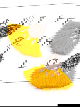 Channeling the Chakra Fascinating Tassel Earrings- Yellow