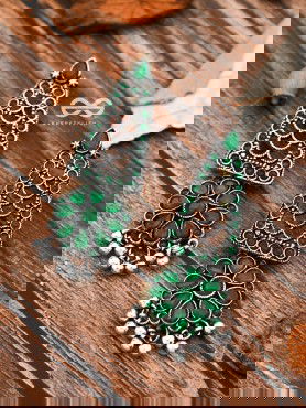 The Elegant Jaw Droppers - Emerald Green - The Embellished Oxidised Collection