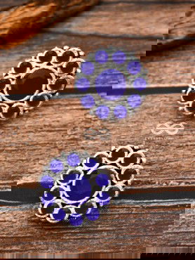 The Bling Button Studs - Sapphire Blue - Tiny Trinket Earrings