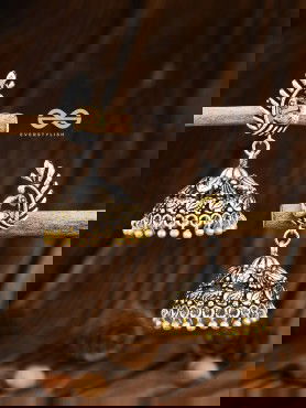 The Intricate Vintage Two Tone Peacock Jhumkis 