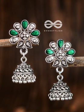 The Enamelled Floral Artwork (Emerald Green) - The Embellished Oxidised Collection