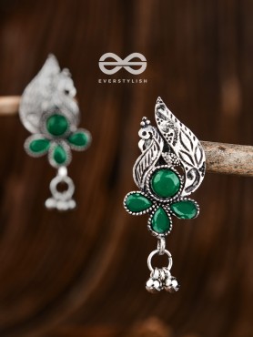 The Boho Peacocks (Emerald Green) - The Embellished Oxidised Collection
