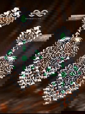 The Geometric Statement Makers (Emerald-Green) - Embellished Oxidised Collection