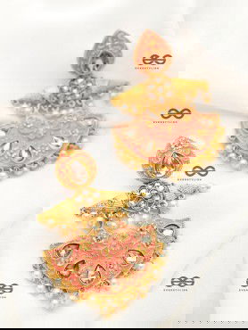 The Marvellous Meenakari Collection - Ira Earrings - Coral