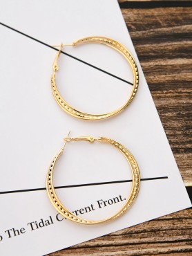 The Elegant Shimmer Triple Layered Hoops - Golden