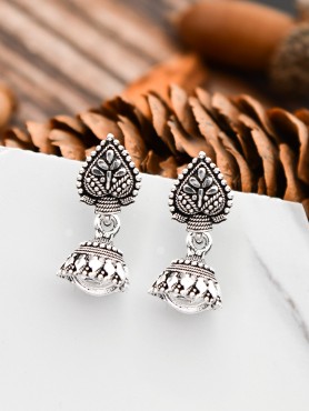 The Little Leaf Jhumkis - Tiny Trinket Earrings
