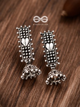 The Bohemian Heart Jhumkis - Tiny Trinket Earrings