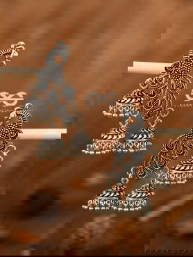 The Intricate Peacocks - Triple Boho Jhumki Earrings