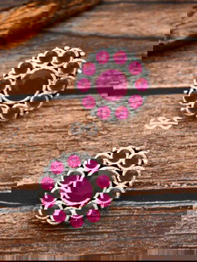 The Bling Button Studs - Ruby Red - Tiny Trinket Earrings