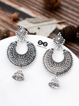 The Intricate Motifs - Oxidised Boho Earrings
